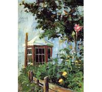 SGFGAD FHYWQ Póster abstracto de Egon Schiele Arte mural《Casa con ventana miradora en el jardín》por Egon Schiele Grabados Pintura en lienzo a color para decoración del hogar 40x55cm Sin marco