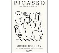 SGFGAD FHYWQ Póster abstracto de Pablo Picasso Cuadro de arte mural《Many Faces》 de Pablo Picasso Impresiones líneas negras Pintura sencilla de lienzo para decoración del hogar 50x80cm Sin marco