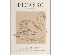 SGFGAD FHYWQ Póster abstracto de Pablo Picasso Cuadro de pared de pared 《El cisne》de Pablo Picasso Grabados sencillos de lienzo animal para decoración del hogar 40x50cm sin enmarcar