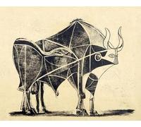 SGFGAD FHYWQ Póster abstracto de Pablo Picasso Cuadro de pared de pared 《El toro》 de Pablo Picasso Grabados de bocetos de animales Pintura en lienzo para decoración del hogar 40x50cm sin enmarcar