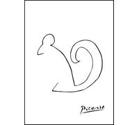 SGFGAD FHYWQ Póster abstracto de Pablo Picasso Cuadro de pared de pared 《La ardilla》de Pablo Picasso Grabados en línea de lienzo de animales para decoración del hogar 40x60cm sin enmarcar