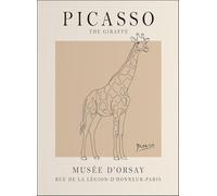 SGFGAD FHYWQ Póster abstracto de Pablo Picasso Cuadro de pared de pared 《La jirafa》de Pablo Picasso Grabados de lienzo animal sencillo para decoración del hogar 40x50cm sin enmarcar
