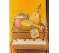 SGFGAD FHYWQ Póster de Fernando Botero Arte moderno en la pared《Instrumento musical》de Fernando Botero Grabados en lienzo de naturaleza muerta para decoración del hogar 50x60cm sin enmarcar