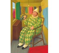 SGFGAD FHYWQ Póster de Fernando Botero Arte mural moderno bufón tocando el cuerno de Fernando Botero Imprenta Pintura de lienzo para decoración del hogar 50x70cm sin enmarcar