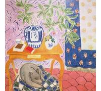 SGFGAD FHYWQ Póster de Henri Matisse Impresiones en color《 Naturaleza muerta y perro》 Ilustración abstracta mural de Henri Matisse Pintura de lienzo para decoración del hogar 40x40cm sin enmarcar