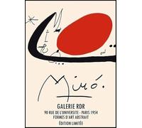 SGFGAD FHYWQ Póster de Joan Miro Color Abstract Gifts Pintura en lienzo《 Red Pattern》De Joan Miro Wall Art Collect Grabados para Decoración del Hogar 50x70cm Sin enmarcar