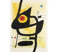 SGFGAD FHYWQ Póster de Joan Miro Figura Abstracta Regalos Pintura en lienzo《Mujer de pie》De Joan Miro Colección de Grabados para Decoración del Hogar 50x70cm Sin enmarcar