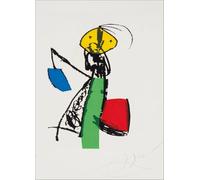 SGFGAD FHYWQ Póster de Joan Miro Figura en Color Pintura abstracta en lienzo《 Cantante callejera》De Joan Miro Colección de Grabados para Decoración del Hogar 50x70cm Sin enmarcar