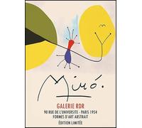 SGFGAD FHYWQ Póster de Joan Miro Pintura de lienzo abstracto a colores《 Patrón de figura》De Joan Miro Colección de Grabados para Decoración del Hogar 50x70cm sin enmarcar