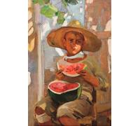 SGFGAD FHYWQ Póster de Joaquín Sorolla Pintura vintage de lienzo《 El niño que come sandía》De Joaquín Sorolla Grabados de Arte de Parede para Decoración del Hogar 40x60cm Sin enmarcar