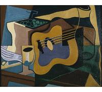 SGFGAD FHYWQ Póster de Juan Gris regala pintura abstracta en lienzo《 Bodegón con guitarra》De Juan Gris Colección de Arte Mural para Decoración del Hogar 50x40cm Sin enmarcar
