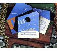 SGFGAD FHYWQ Póster de Juan Gris Regala Pintura abstracta en lienzo Naturaleza muerta 《 Guitarra sobre una mesa 》 De Juan Gris Art Collection Grabados para Decoración del Hogar 50x40cm Sin enmarcar
