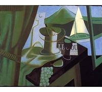 SGFGAD FHYWQ Póster de Juan Gris regala Pintura abstracta en lienzo《Naturaleza muerta y la bahía》De Juan Gris Wall Art Collection Grabados para Decoración del Hogar 50x40cm sin enmarcar
