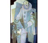 SGFGAD FHYWQ Póster de Juan Gris Regalos navideños Figuras abstractas de pintura en lienzo 《Dos pierrots》 de Juan Gris Wall Art Colecciona grabados para decoración del hogar 50x80cm sin enmarcar