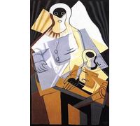 SGFGAD FHYWQ Póster de Juan Gris Regalos navideños Pintura abstracta en lienzo 《Retrato de Pierrot》De Juan Gris Wall Art Colección de grabados para decoración del hogar 50x80cm sin enmarcar