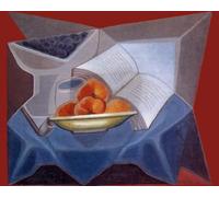 SGFGAD FHYWQ Póster de Juan Gris Regalos Pintura abstracta en lienzo Naturaleza muerta 《Fruta y libro》De Juan Gris Arte mural Colección de grabados para decoración del hogar 50x40cm sin enmarcar