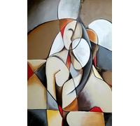 SGFGAD FHYWQ Póster de Pablo Picasso Color People Prints《Busto de mujer desnuda》 Cuadro abstracto de pared de Pablo Picasso Pintura en lienzo para decoración del hogar 40x60cm sin enmarcar