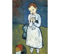 SGFGAD FHYWQ Póster de Pablo Picasso figura Pintura abstracta en lienzo《 Niño con paloma》De Pablo Picasso Grabados murales para decoración del hogar 40x60cm sin enmarcar