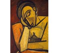SGFGAD FHYWQ Póster de Pablo Picasso, Ilustración abstracta de pared《Persona sombría》de Pablo Picasso Grabados Personas Pintura de lienzo para decoración del hogar 40x50cm sin enmarcar