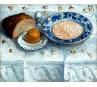 SGFGAD FHYWQ Póster de Paula Modersohn-Becker Arte de pared vintage《Un plato de leche》de Paula Modersohn-Becker Grabados de naturaleza muerta para decoración del hogar 40x50cm sin enmarcar
