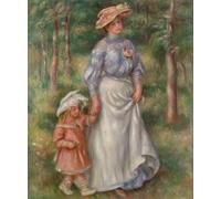 SGFGAD FHYWQ Póster de Pierre Auguste Renoir, pintura retro en lienzo《Promenade》De Pierre Auguste Renoir Grabados murales para decoración del hogar 50x60cm sin enmarcar