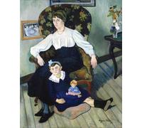 SGFGAD FHYWQ Póster de Suzanne Valadon Arte abstracto en la pared《Marie Coca y su hija》por Suzanne Valadon Grabados Pintura de Lienzo de Figura para Decoración del Hogar 40x50cm Sin enmarcar