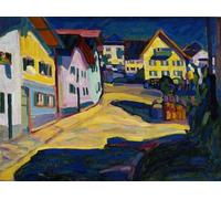 SGFGAD FHYWQ Póster de Wassily Kandinsky Arte abstracto en la pared《Casa junto a un camino》de Wassily Kandinsky Grabados Pintura de lienzo de paisaje para decoración del hogar 50x60cm Sin enmarcar