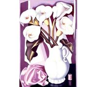 SGFGAD FHYWQ Tamara De Lempicka Póster Impresiones en color Cuadro abstracto de arte de pared《Jarrón con alcatraces》Bodegón Pintura en lienzo para decoración del hogar 50x70cm sin marco