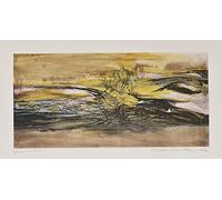 SGFGAD FHYWQ Zao Wou Ki Poster Impresiones coloridas Cuadro abstracto de arte de pared《Paisaje de campo de trigo de otoño》Zao Wou Ki Pintura en lienzo para decoración del hogar 50x100cm sin marco