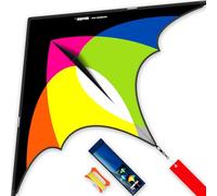 SGftre Delta Kite - Cometa fácil de volar, cuerda de una sola línea con cola para cometas voladoras en la playa, para niños y adultos, cometas al aire libre, viaje, parque, juego familiar (amarillo