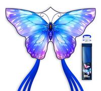 SGftre Juego de 2 cometas de mariposa para niños y adultos, juguete fácil de volar al aire libre para niños y niñas, ideal para la playa y actividades al aire libre