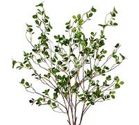 Sggvecsy 43 Pulgadas, 4 Ramas de ficus Artificiales, Hojas sintéticas, Ramas de eucalipto Verde, Tallos de vegetación Artificial, Plantas de ficus Falsos para el hogar, Oficina, Boda, jarrón,