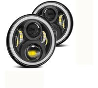 SGHFUVE Automóvil Faros 2 Faros LED Negros De 7 Pulgadas Para Todoterreno H4 Con Ojos Ángel Para Lada 4x4 Urban Niva(60W Headlight 2pc1)