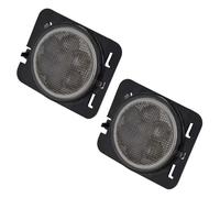 SGHFUVE Automóvil Faros Conjunto De Luz LED Intermitente Delantera Con Lente Humo Halo Blanco Para Automóvil Para Jeep Para Wrangler JK 2007-2017(Fender Parking Light)