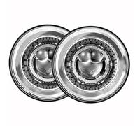 SGHFUVE Automóvil Faros Para Jeep Para Wrangler TJ JK 2 Puertas CJ-8 Scrambler CJ-7 Coche Led 7 Pulgadas Faro DRL H4 Hi-Lo Con Halo Ojos De Ángel(2pcs Sliver)