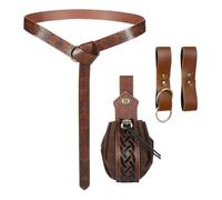Sghtil Accesorios Cinturón Renacimiento,Accesorios Traje Cinturón Bolsa Medieval Halloween - Suministros y disfraces para Halloween, Cosplay, Fiestas, Teatro, Eventos, Festival y Boda, marrón, Se