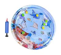 Sghtil Alfombrilla de agua para gatos, alfombrilla de refrigeración para perros, alfombrilla de refrigeración colorida con inflador, cama de juegos sensorial portátil, almohadilla interactiva para