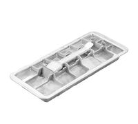 Sghtil Bandejas de hielo de metal para congelador, máquina de hielo de cocina, bandeja de acero inoxidable de 18 ranuras, fácil liberación, diseño retro desmontable para palancas para quitar