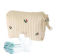 Sghtil Bolsa de viaje para cochecito de bebé, bolsa organizadora para cochecito, bolsillo multifuncional con cremallera con gran espacio de almacenamiento para botellas, toallitas húmedas, accesorios