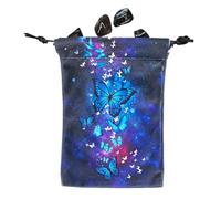 Sghtil Bolsa para cartas del tarot, bolsa de tarot - Bolsa para tarjetas Oracle con cordón | Bolsas de regalo grandes de 5,12 x 7,09 pulgadas con patrón de mariposas, bolsillos para runas, soporte
