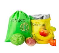 Sghtil Bolsas reutilizables para frutas y verduras, 2 unidades, para plátanos y lechugas, 28 x 39 cm, prolonga la vida útil, te mantiene en el clima de la nevera, proceso de maduración se estrangula