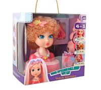 Sghtil Cabeza de peinado con pelo humano para niños | Kit de ejercicios para peinados y estilismo | Practicar el peinado con pinzas para el pelo para niños de 3 a 6 años