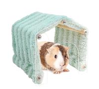Sghtil Cachette para pequeño animal - Cabaña acogedora con puerta de acrílico - Casa suave de peluche para interior o exterior de jaula, hábitat ahorro de espacio para Chinchilla, hámster, conejo
