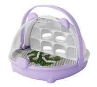 Sghtil Caja de alimentación para reptiles, recipiente de alimentación portátil, recipiente de transporte transparente, observa hábitat para jaula de animales de gusano de seda