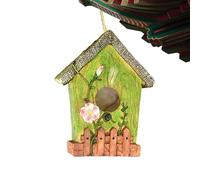 Sghtil Casetas para pájaros de exterior, casetas para pájaros de exterior, caseta para pájaros de exterior suspendida de resina, tallada a mano | Decoraciones de jardín para exteriores, elegantes