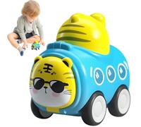 Sghtil Cochecito de tirar hacia atrás, Coche de tirar hacia atrás para niños | Coche de inercia animal con coche accionado por fricción con silbato - Innovadores vehículos de juguete para tirar