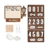 Sghtil Contador De Libros Panel - Decoración Estante Accesorios Lectura - Panel Contador De Lectura Colgable,Para Bibliófilos Lectores Profesores Estudiantes Escritores