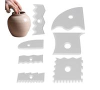 Sghtil Costillas para cerámica | Herramientas para acabado de cerámica Juego de 7 piezas, equipo para artes visuales Scraper tallado para escuela laboratorio adultos principiantes aficionados