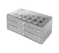 Sghtil Expositor de cristal, contenedor de cristal y estuche de viaje | Organizador de almacenamiento con 54 compartimentos para fósiles gemas miniaturas regalos de Navidad para niños