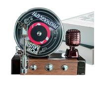Sghtil - Filtro de aire para coche para mujer, Record Player Car Frainor de aire para coche, decoración de aromaterapia retro creativa con energía solar para uso automotriz